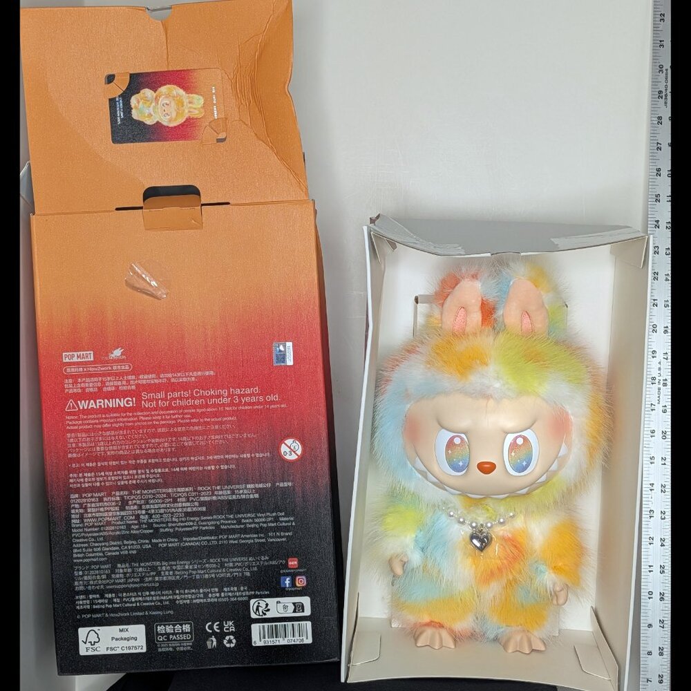 Large POP MART Labubu The Monsters BIG INTO ENERGY Rock The Universe Doll